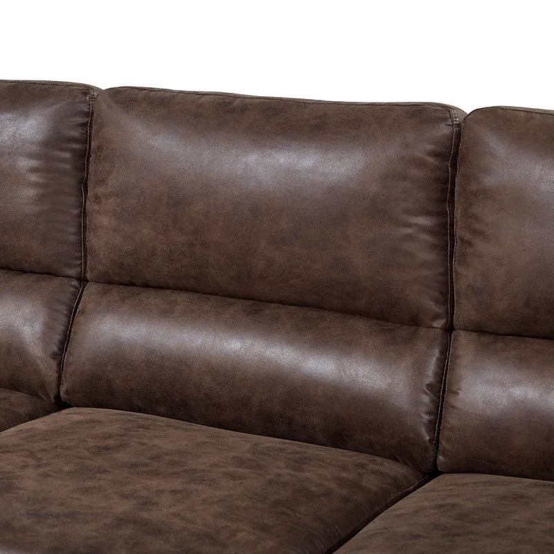 4 Seater Sofa Set: 178.5" Left-Hand Facing Faux Leatherette