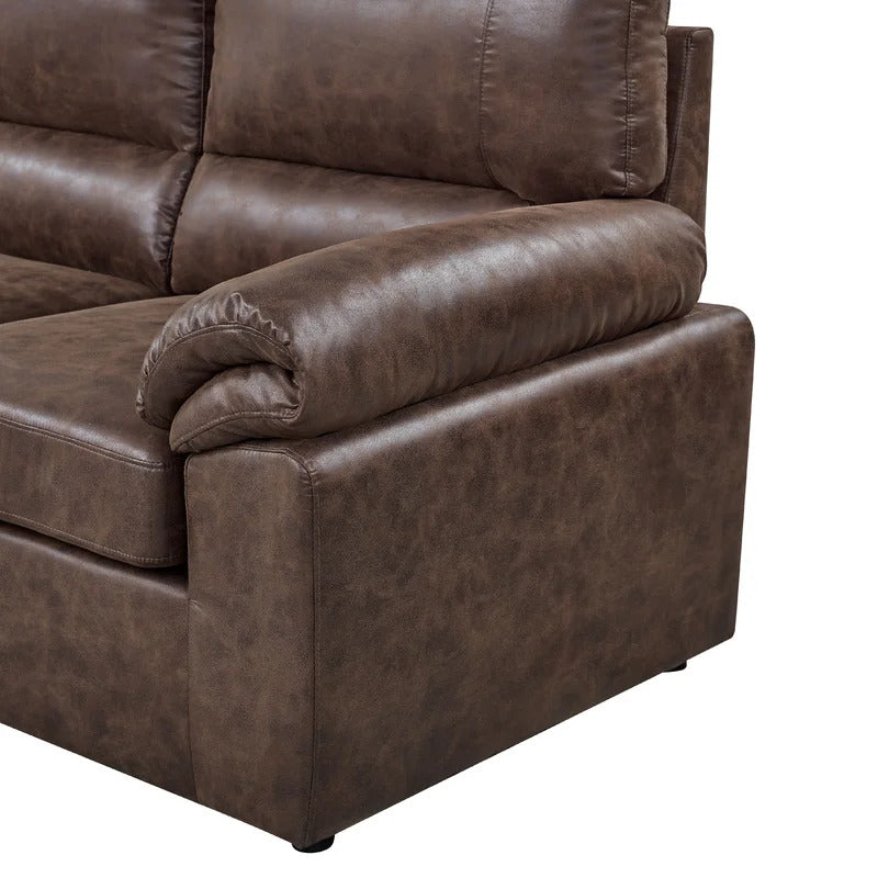 4 Seater Sofa Set: 178.5" Left-Hand Facing Faux Leatherette