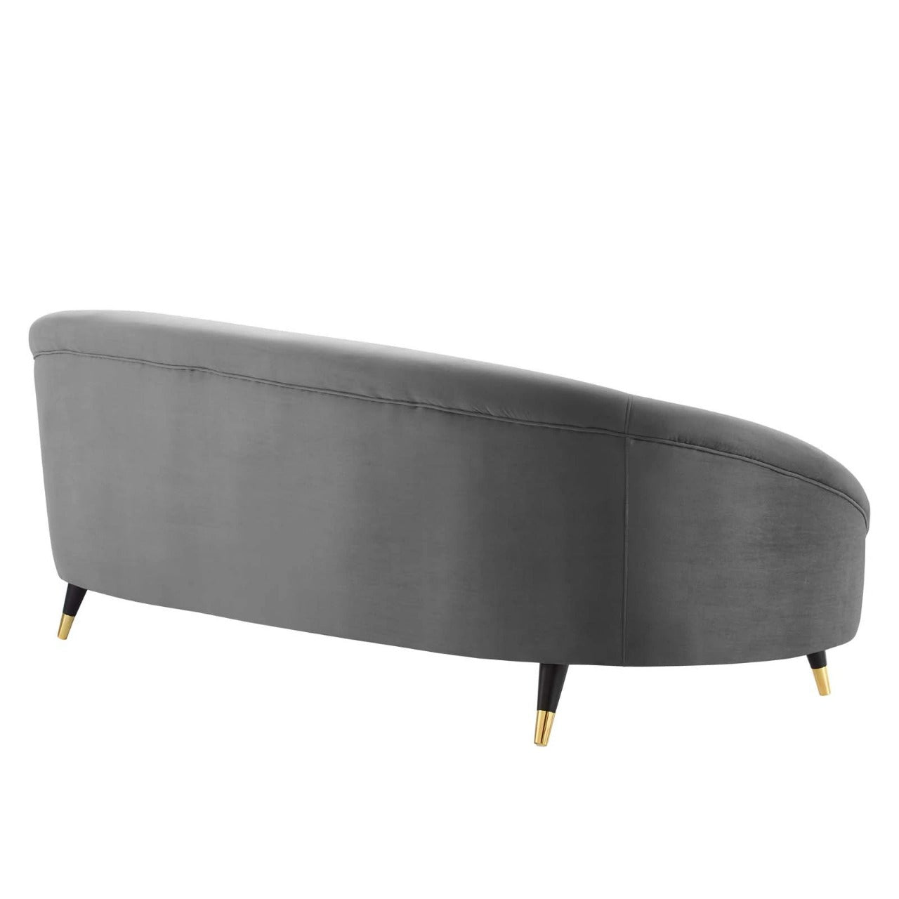 4 Seater Sofa Set: 41.5'' Velvet Round Arm Curved Sofa