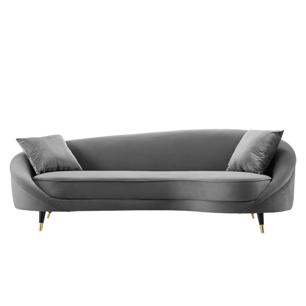 4 Seater Sofa Set: 41.5'' Velvet Round Arm Curved Sofa