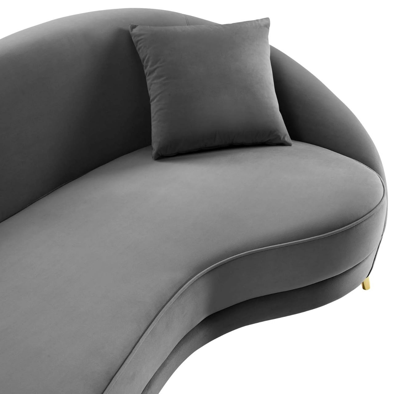 4 Seater Sofa Set: 41.5'' Velvet Round Arm Curved Sofa
