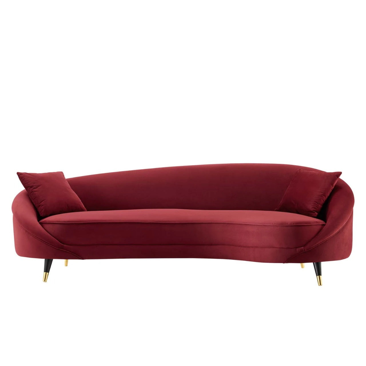 4 Seater Sofa Set: 41.5'' Velvet Round Arm Curved Sofa
