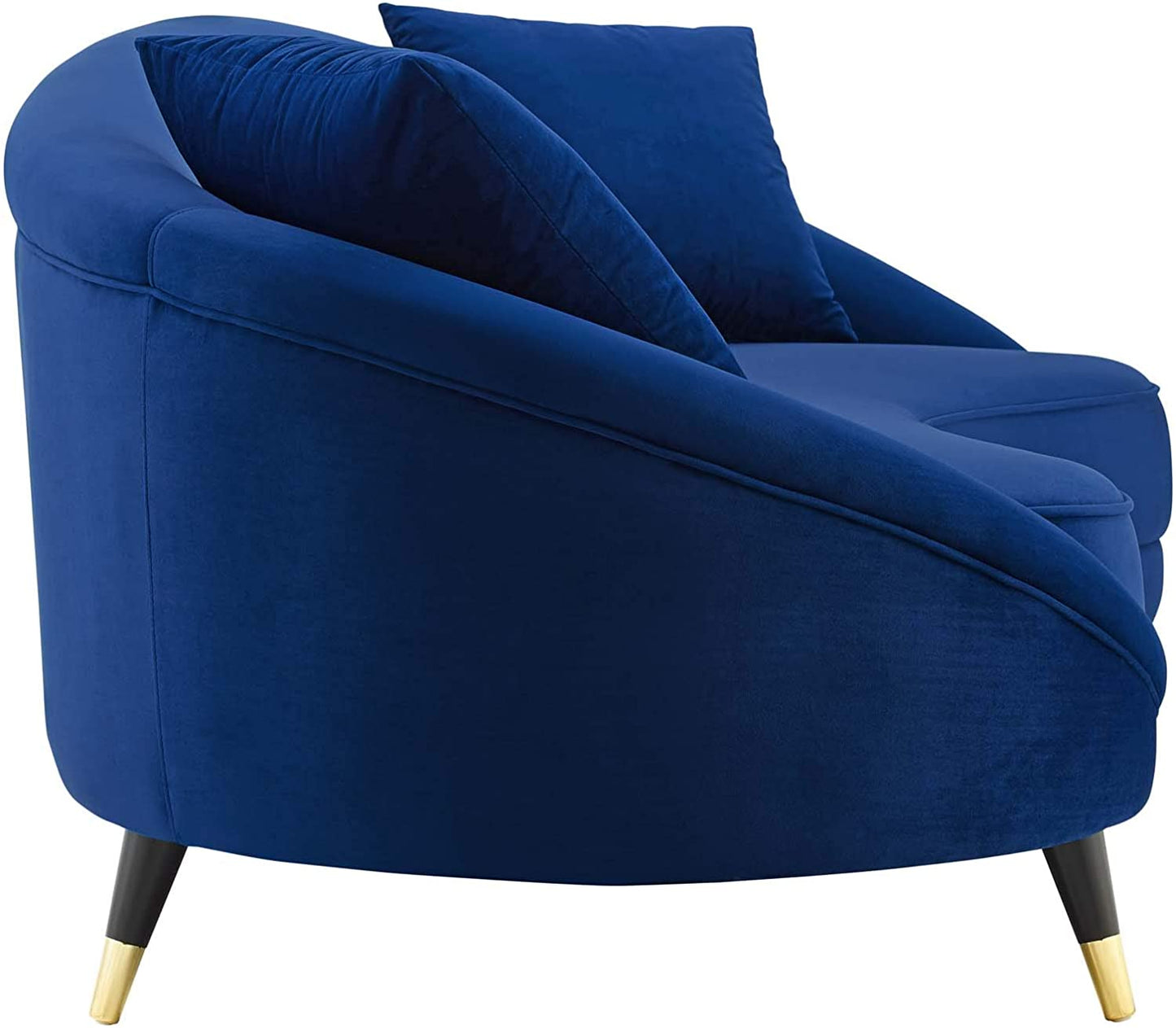 4 Seater Sofa Set: 41.5'' Velvet Round Arm Curved Sofa