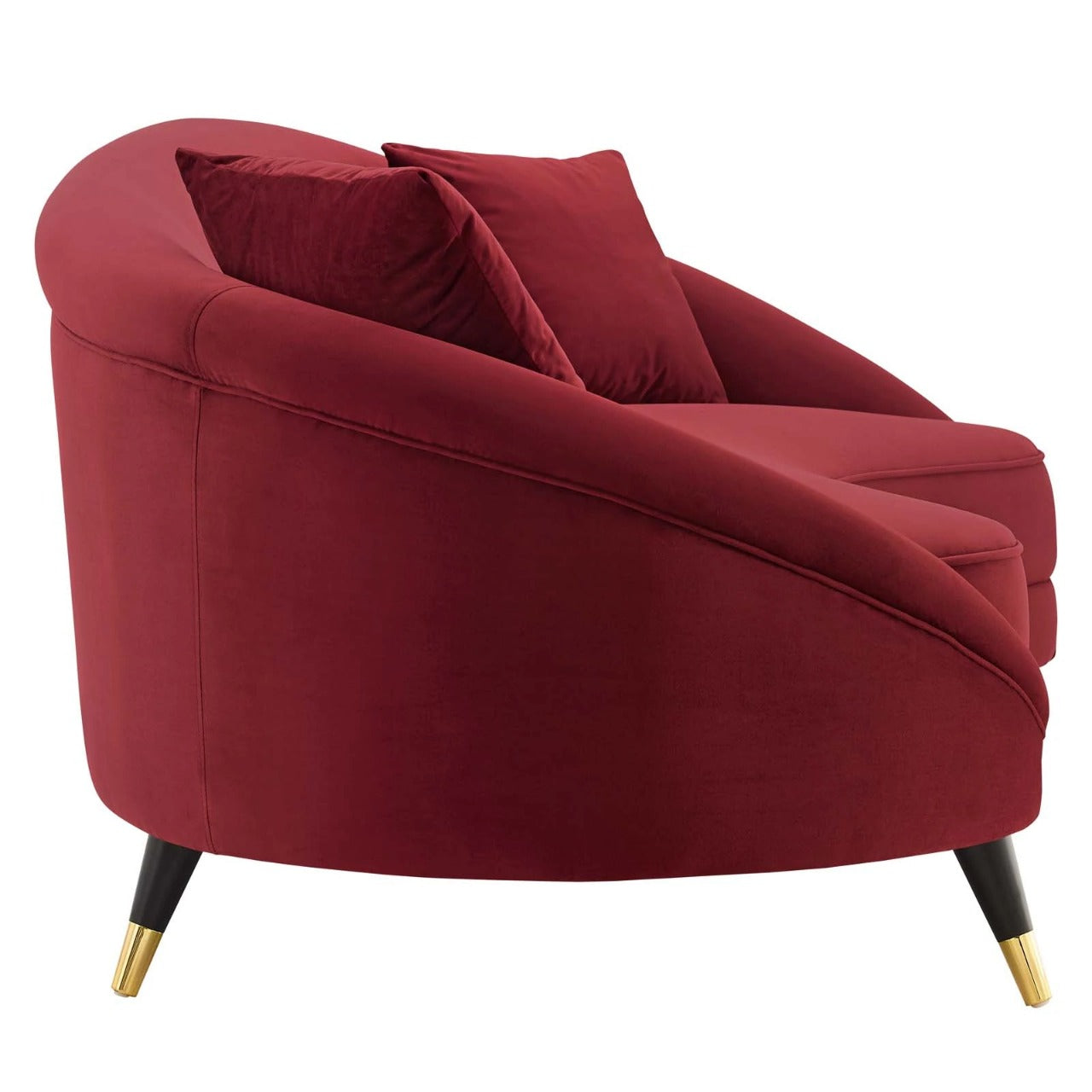 4 Seater Sofa Set: 41.5'' Velvet Round Arm Curved Sofa