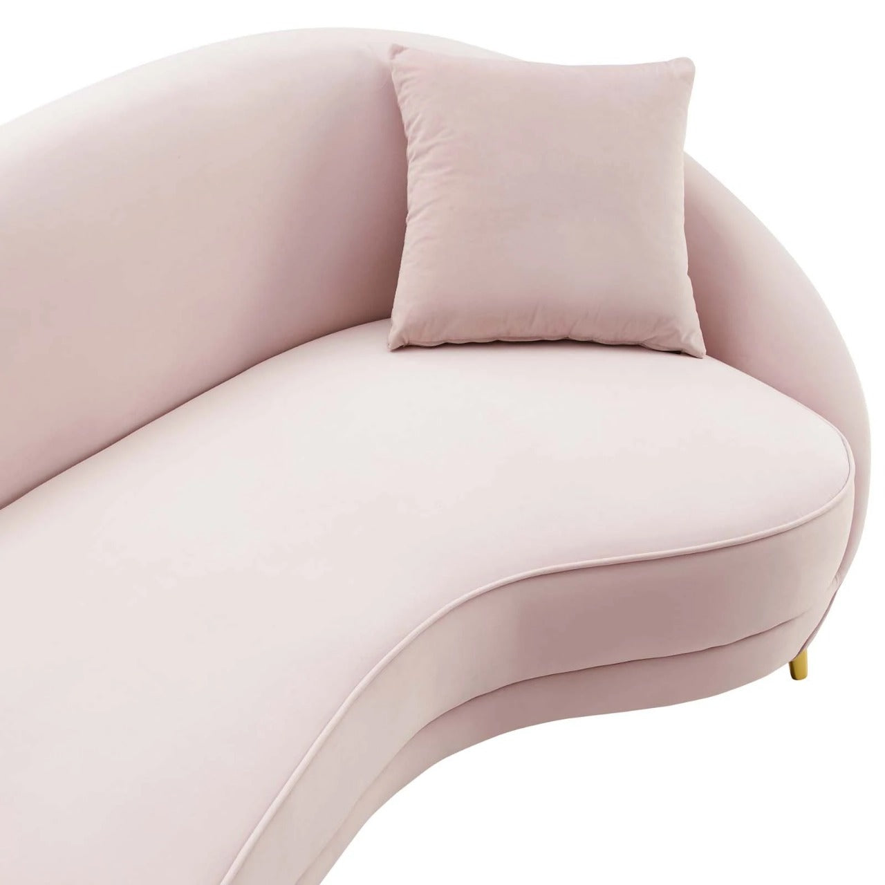 4 Seater Sofa Set: 41.5'' Velvet Round Arm Curved Sofa