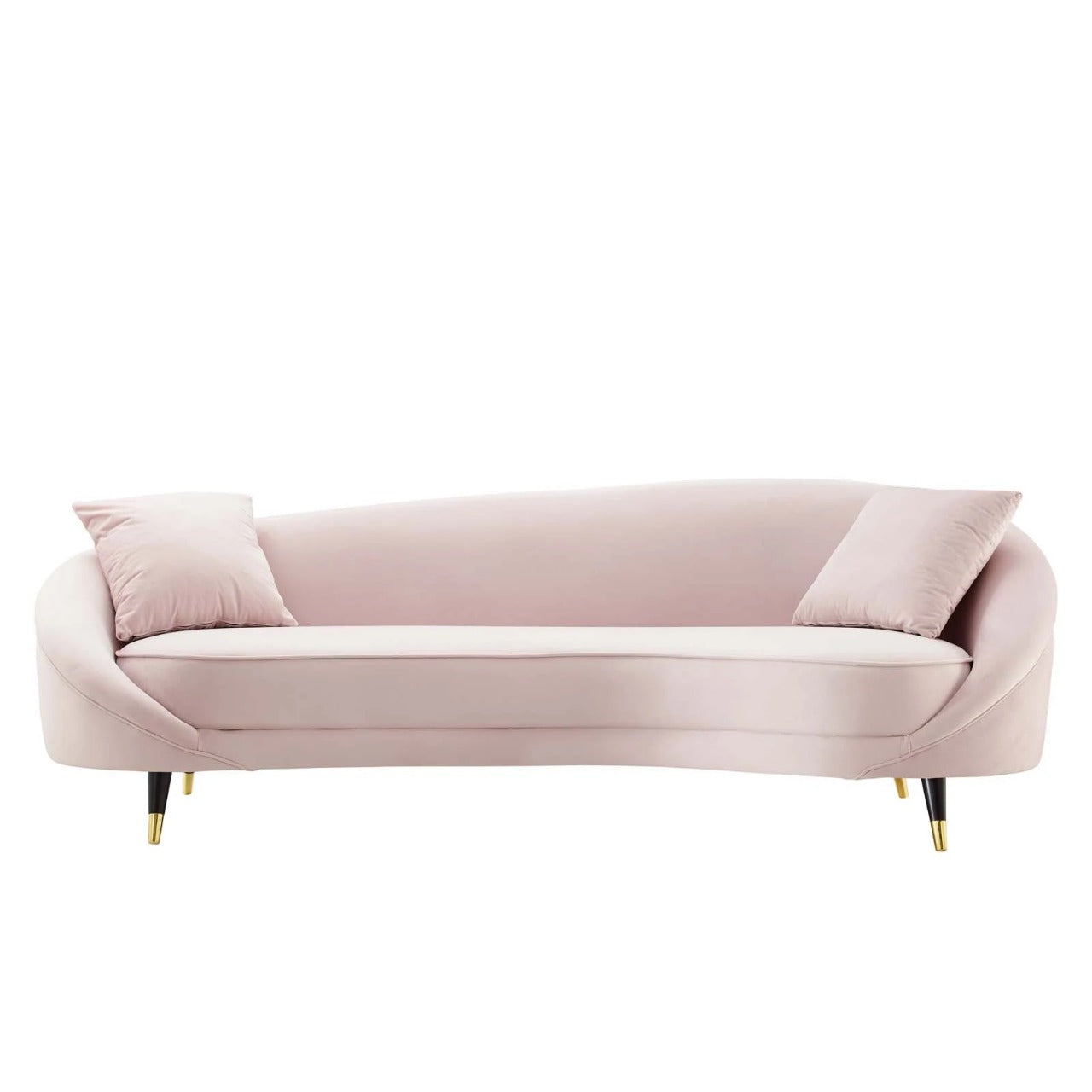 4 Seater Sofa Set: 41.5'' Velvet Round Arm Curved Sofa