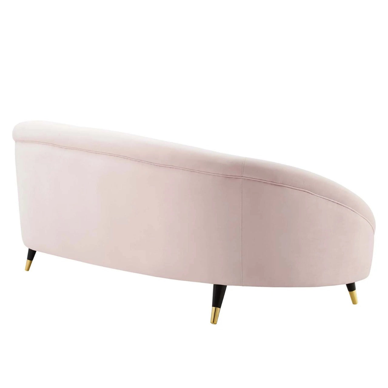 4 Seater Sofa Set: 41.5'' Velvet Round Arm Curved Sofa