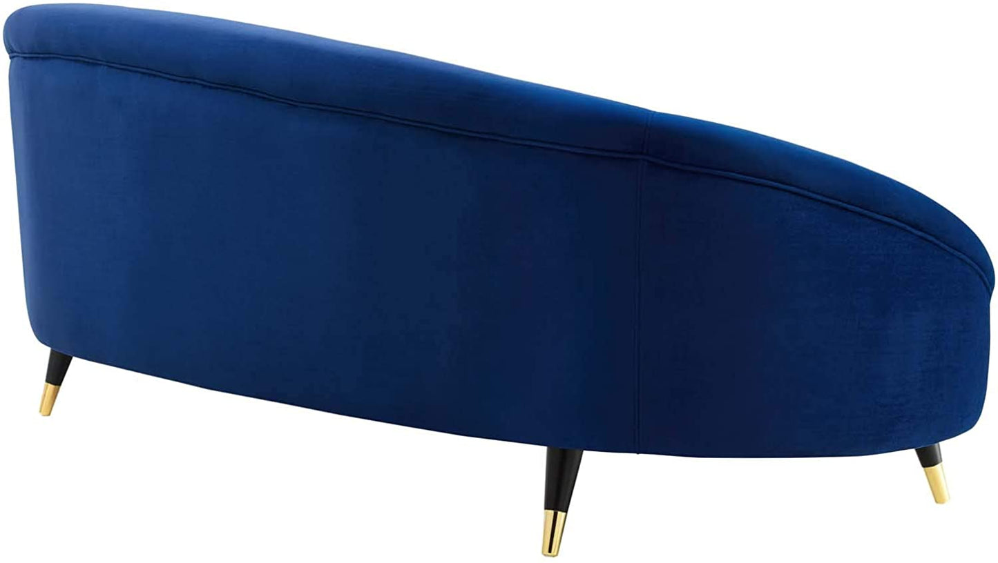 4 Seater Sofa Set: 41.5'' Velvet Round Arm Curved Sofa