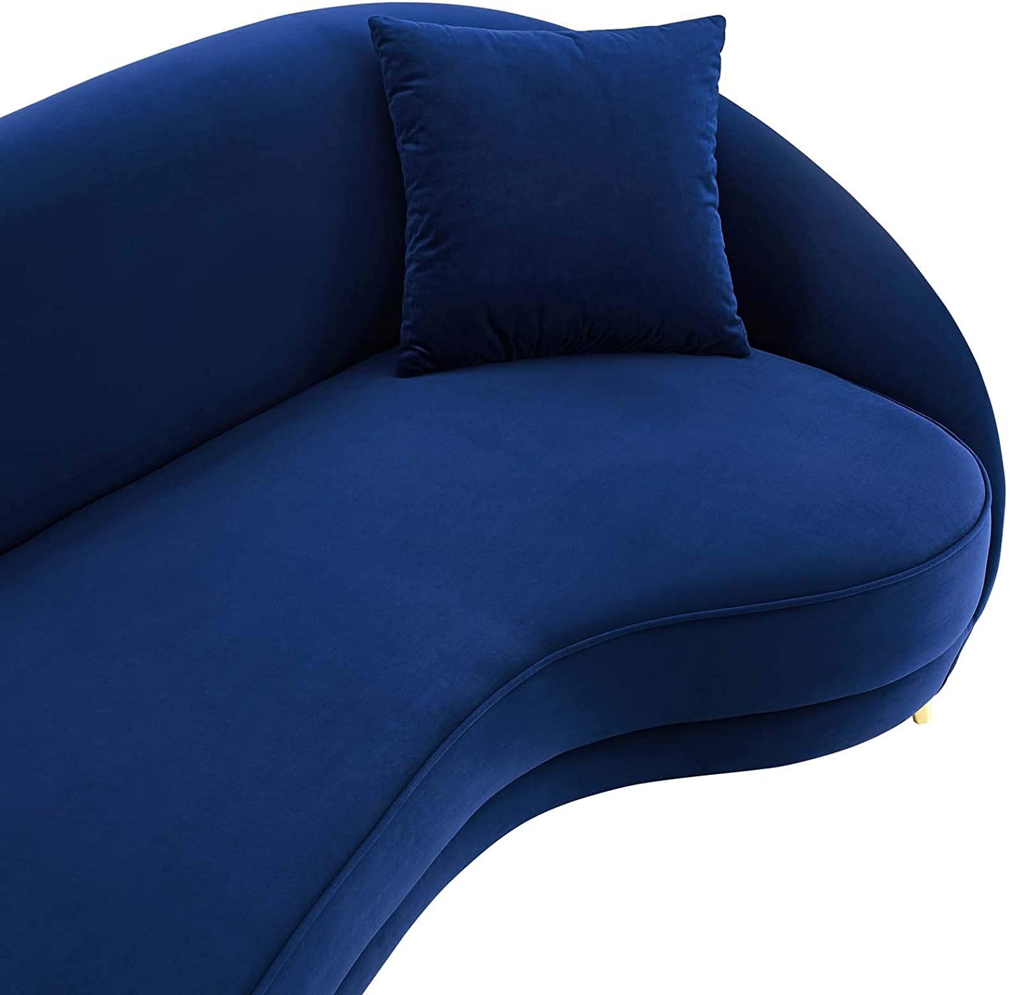 4 Seater Sofa Set: 41.5'' Velvet Round Arm Curved Sofa