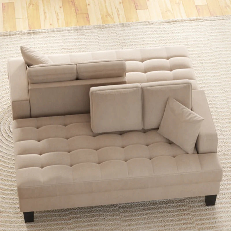 4 Seater Sofa Set: 64*31.5*33"Warm Gray, 2 Piece Recliner Set