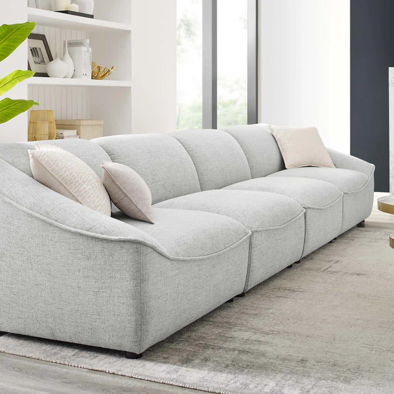 4 Seater Sofa Set: 65.25'' Upholstered Sofa