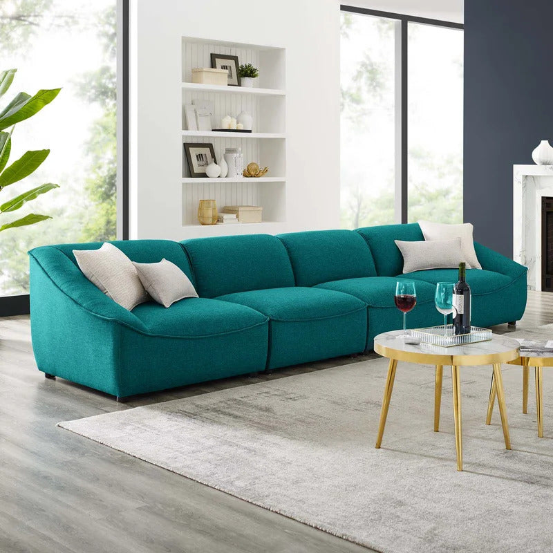 4 Seater Sofa Set: 65.25'' Upholstered Sofa
