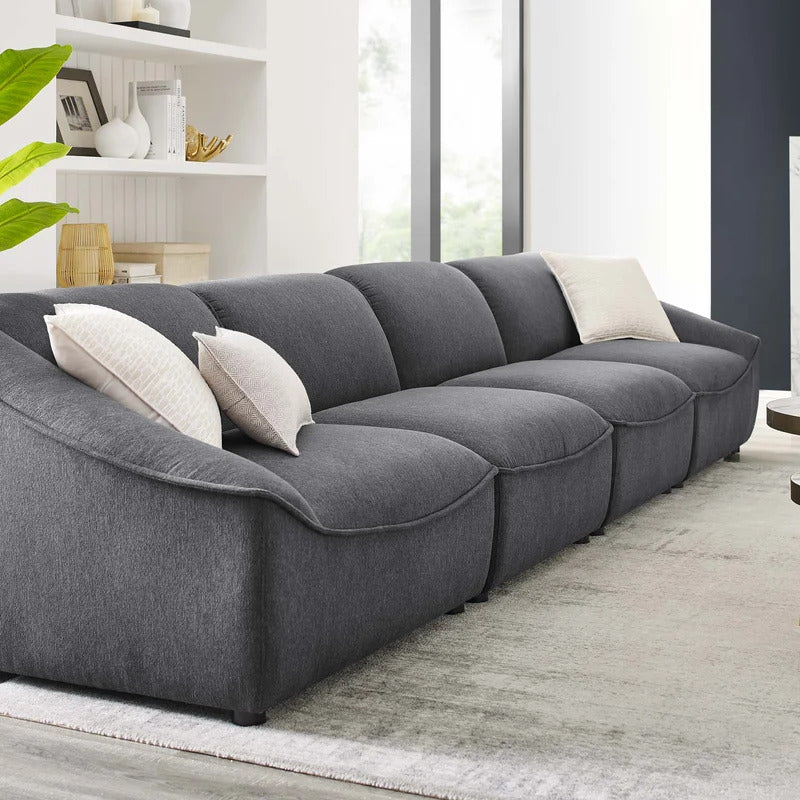 4 Seater Sofa Set: 65.25'' Upholstered Sofa