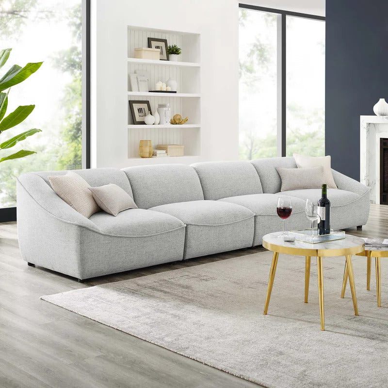4 Seater Sofa Set: 65.25'' Upholstered Sofa