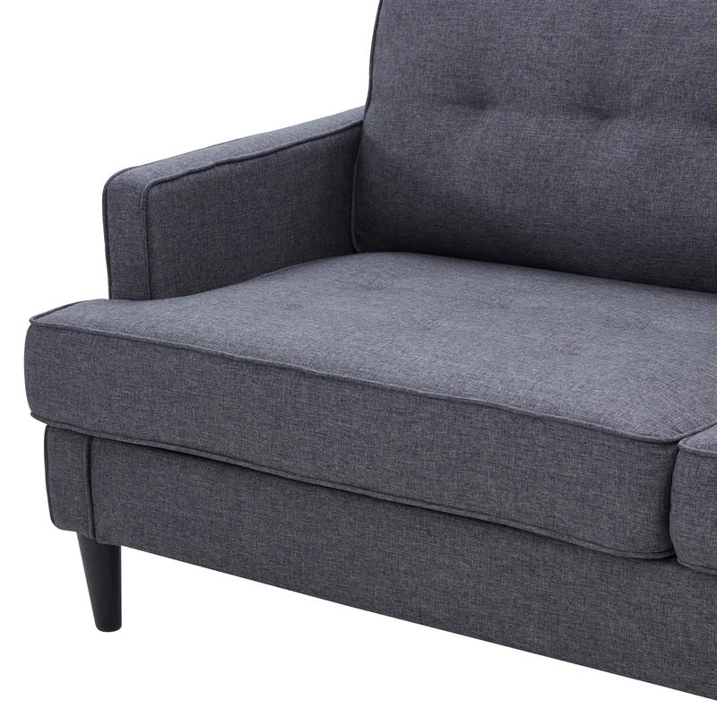 4 Seater Sofa Set : 71.3'' Linen Recessed Arm Sofa