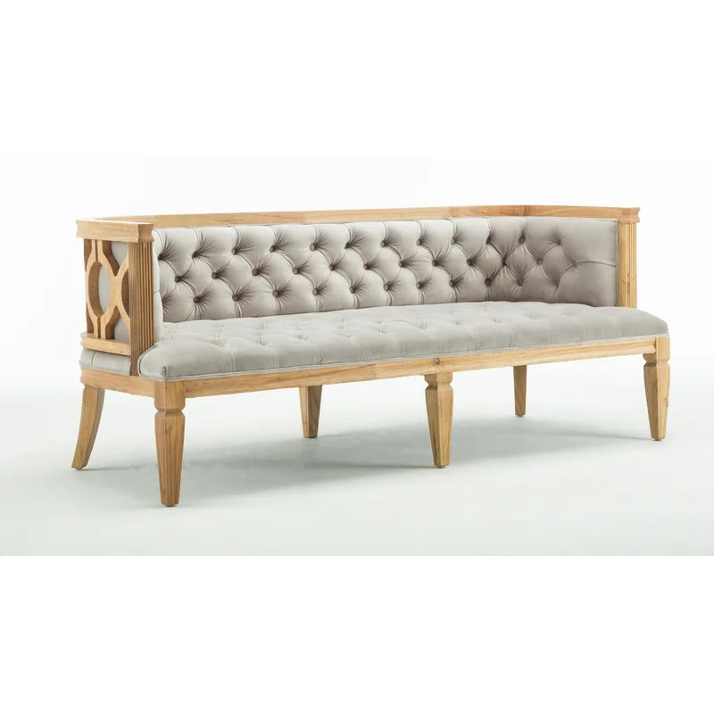 4 Seater Sofa Set: 72'' Velvet Tuxedo Arm Sofa
