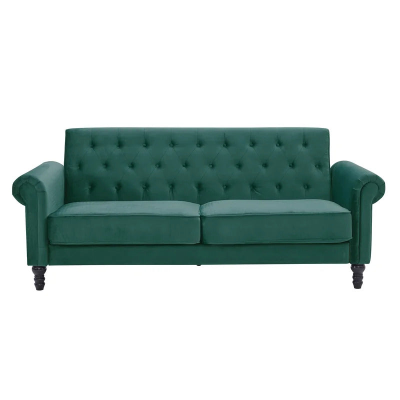 4 Seater Sofa Set : 80.7'' Velvet Rolled Arm Sofa