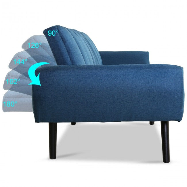 4 Seater Sofa Set : 81" Linen Square Arm Sleeper
