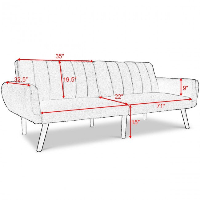 4 Seater Sofa Set : 81" Linen Square Arm Sleeper