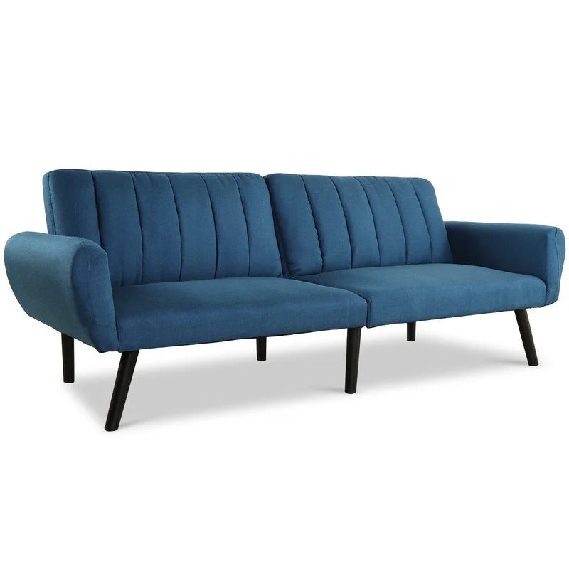 4 Seater Sofa Set : 81" Linen Square Arm Sleeper