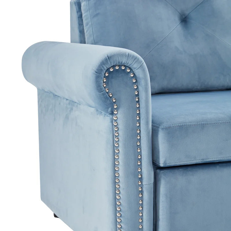 4 Seater Sofa Set: 83.46'' Flared Arm Sofa Bed