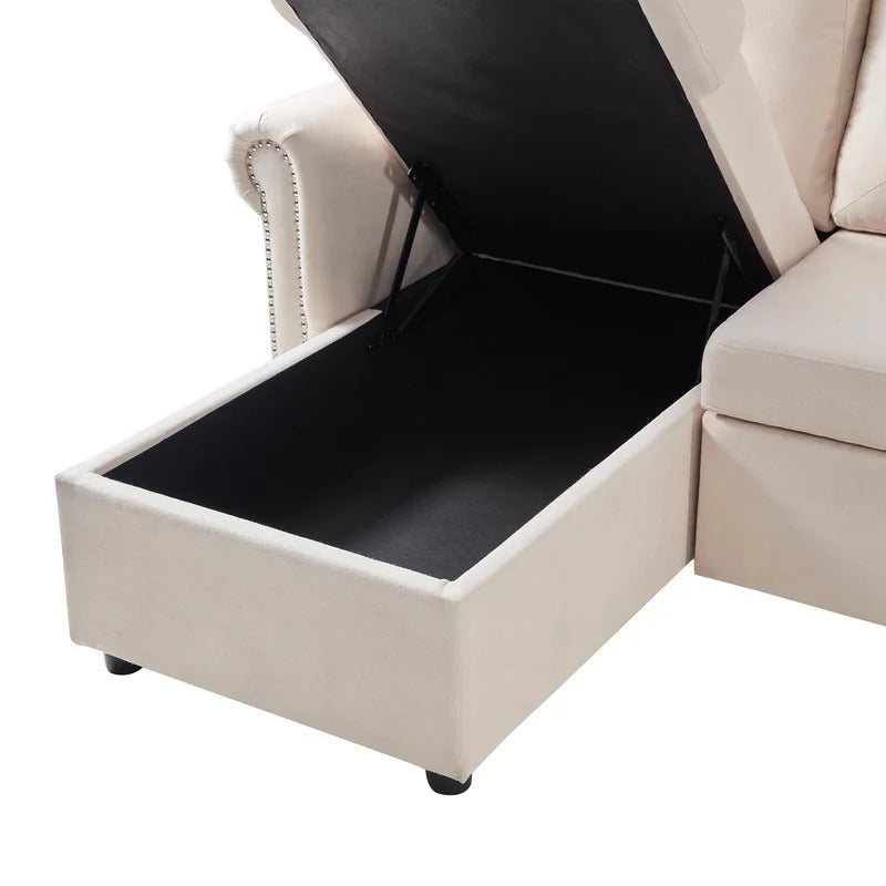 4 Seater Sofa Set: 83.46'' Flared Arm Sofa Bed