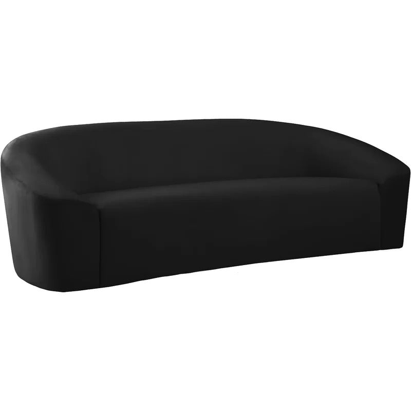 4 Seater Sofa Set: 91'' Velvet Curved Sofa Set