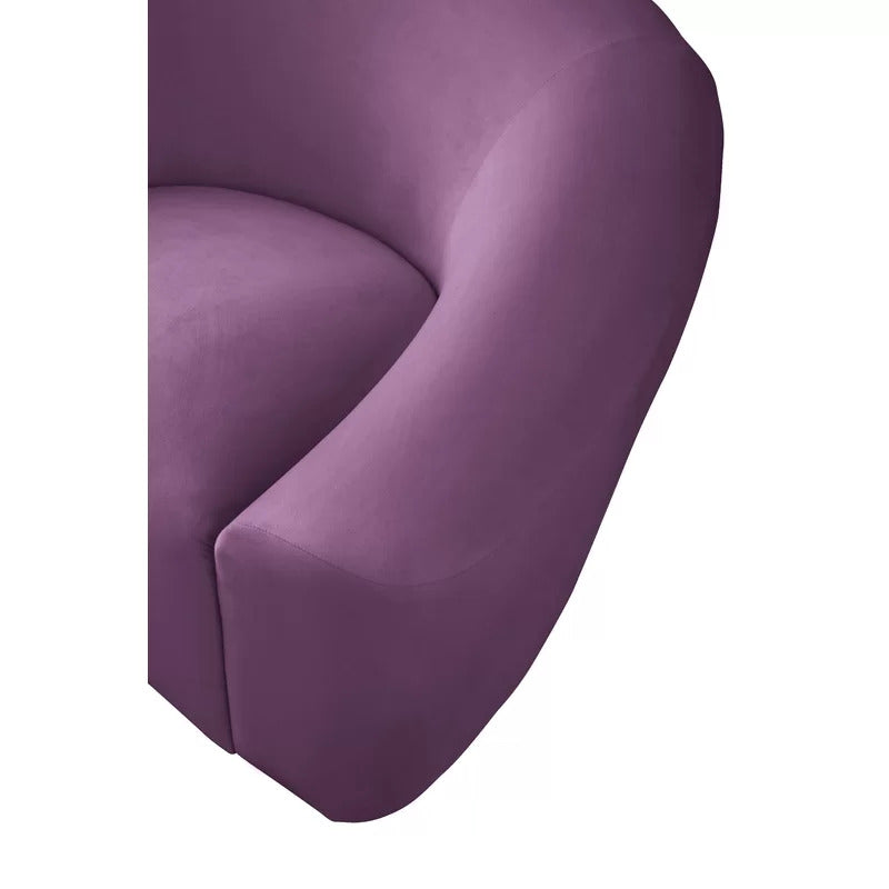 4 Seater Sofa Set: 91'' Velvet Curved Sofa Set