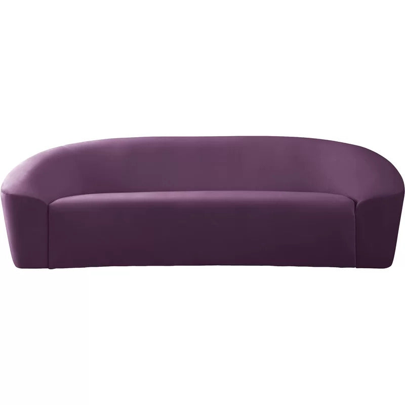 4 Seater Sofa Set: 91'' Velvet Curved Sofa Set