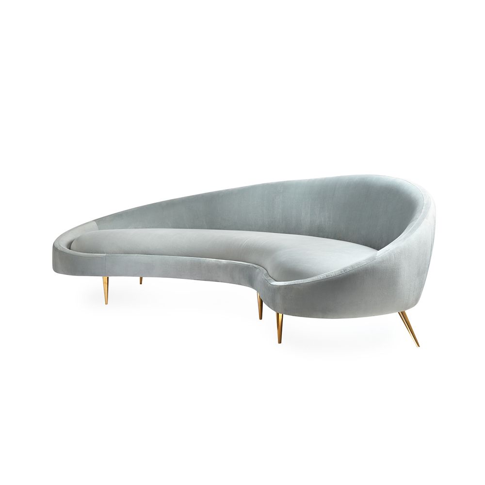 4 Seater Sofa Set : 94'' Velvet Curved Sofa