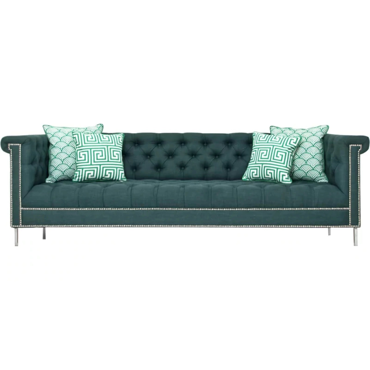 4 Seater Sofa Set 96 Linen Rolled Arm