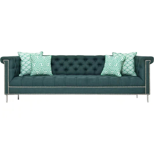 4 Seater Sofa Set  96 Linen Rolled Arm