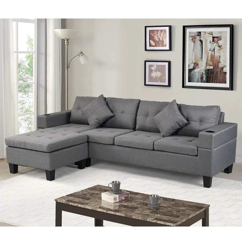 4 Seater Sofa Set : 98'' L Shape Sofa