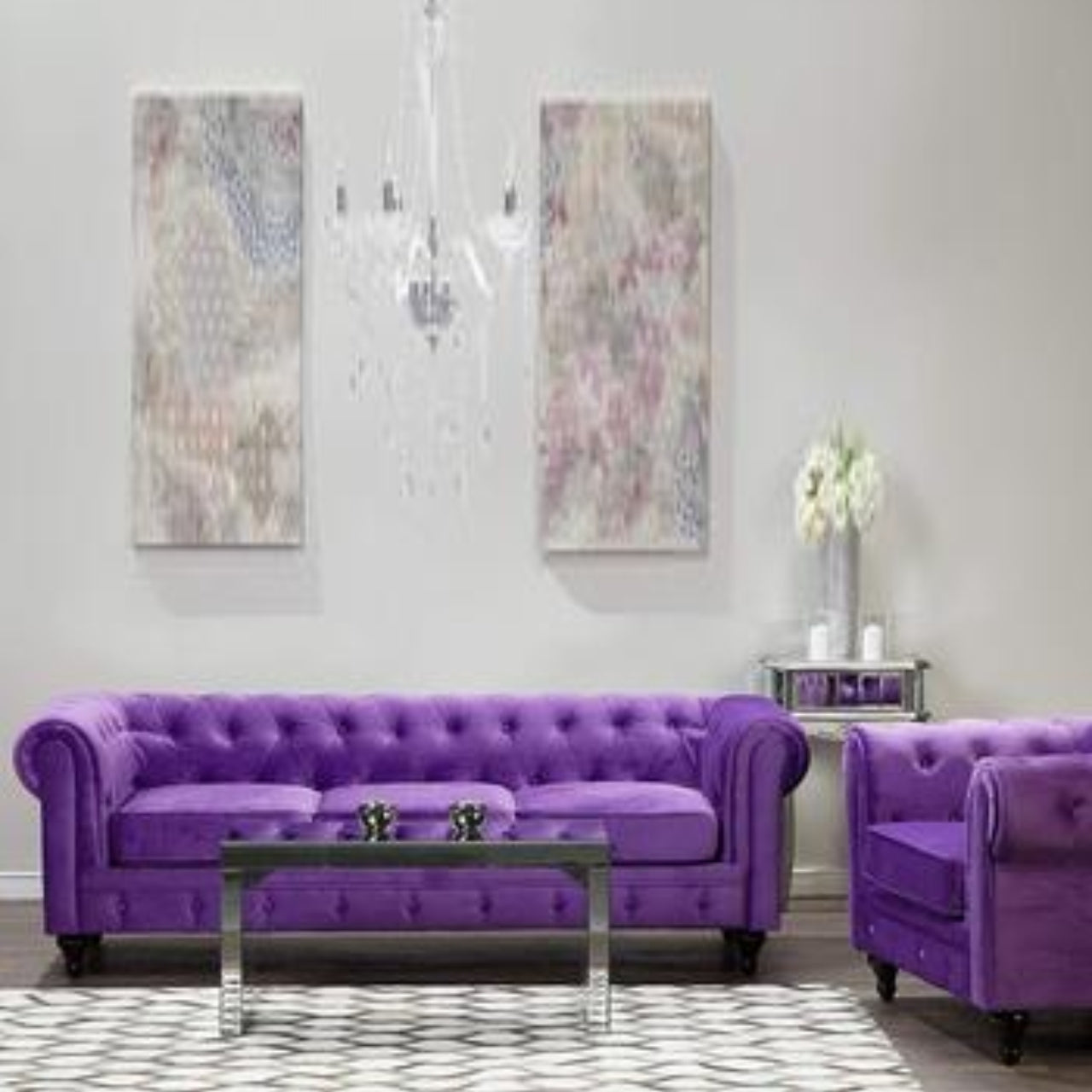 4 Seater Sofa Set Alden with Velvety