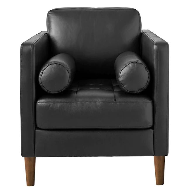 4 Seater Sofa Set : Leatherette Recessed Arm Sofa