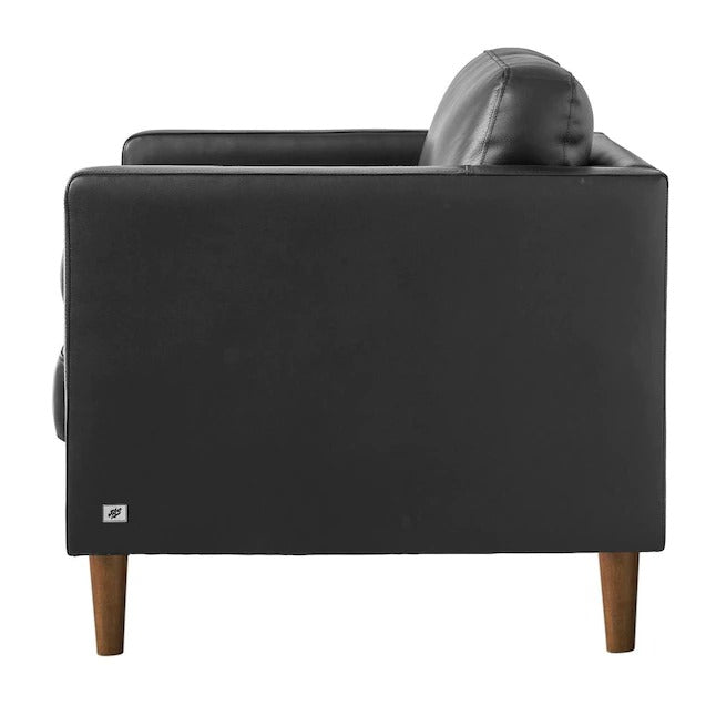 4 Seater Sofa Set : Leatherette Recessed Arm Sofa