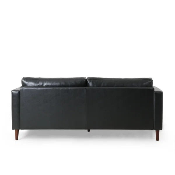 4 Seater Sofa Set : Leatherette Recessed Arm Sofa