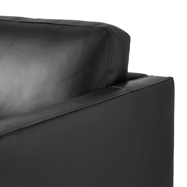4 Seater Sofa Set : Leatherette Recessed Arm Sofa