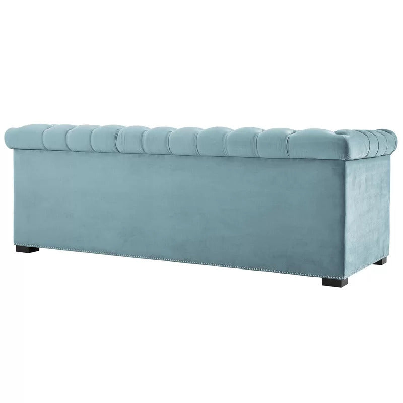 4 Seater Sofa Set : Velvet Rolled Arm Sofa