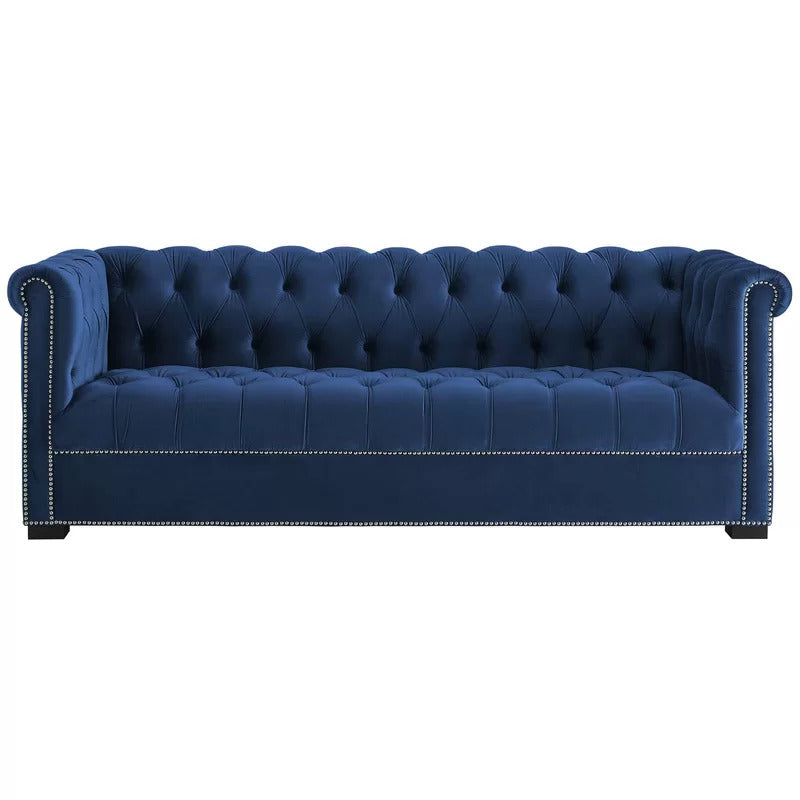 4 Seater Sofa Set : Velvet Rolled Arm Sofa
