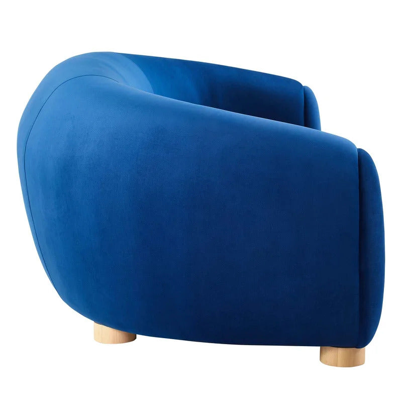 4 Seater Sofa Set: Velvet Round Arm Curved Sofa