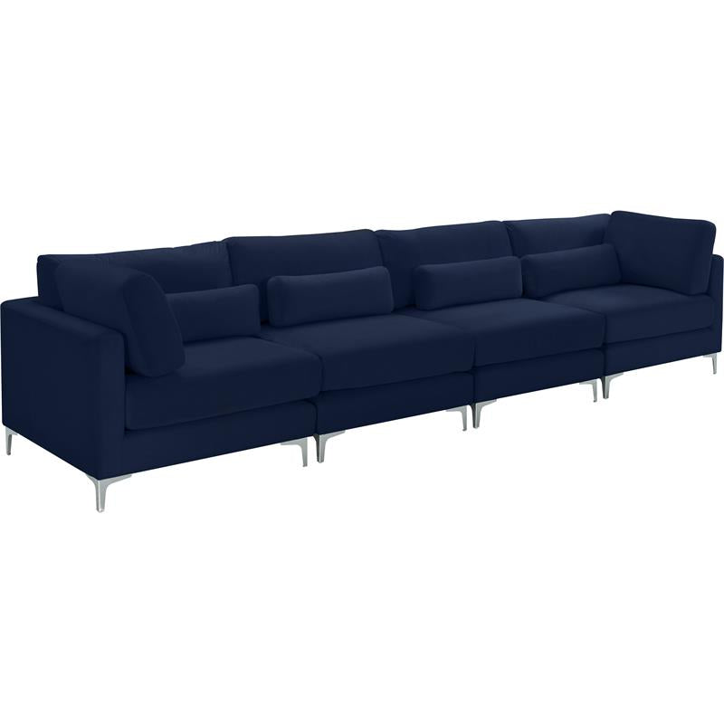 4 Seater Sofa Set : Velvet Square Arm Sofa