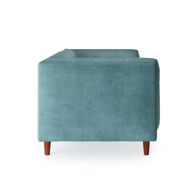 4 Seater Sofa Set : Velvet Tuxedo Arm Sofa