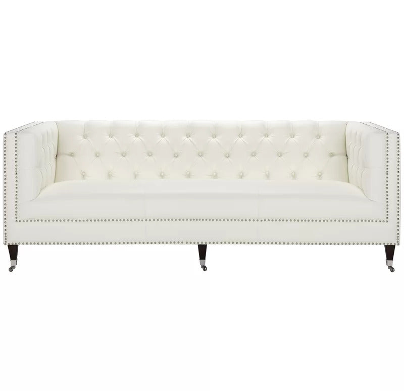 4 Seater Sofa Set : Velvet Tuxedo Arm Sofa