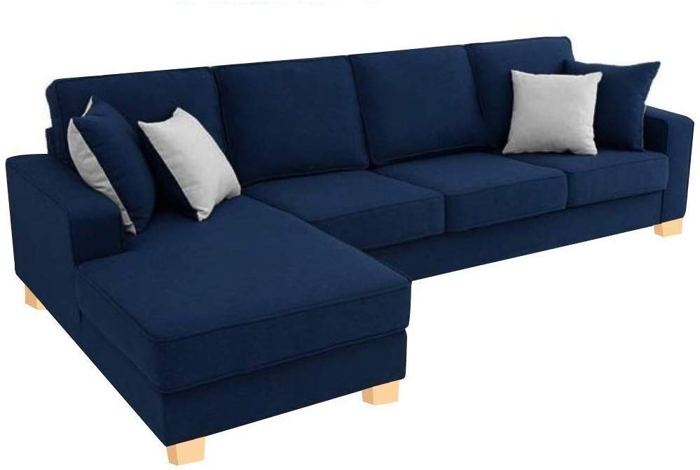 L Shape Sofa Set:- Fabric Sofa Set (Blue)