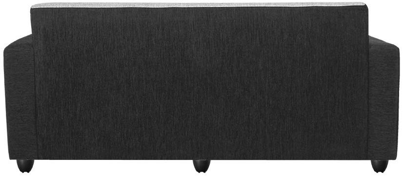 5 Seater Sofa Set: (3+1+1) Fabric Sofa Set (Black & Silver grey)