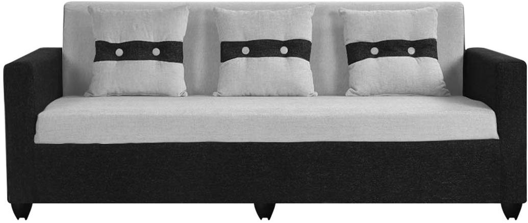 3 Seater Sofa:- Winslow Fabric Sofa Set (Black & Grey)