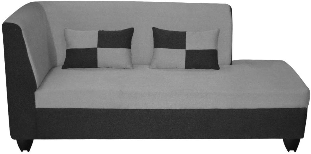 L Shape Sofa Set: -Lisa Fabric Sofa Set (Cream & Brown)