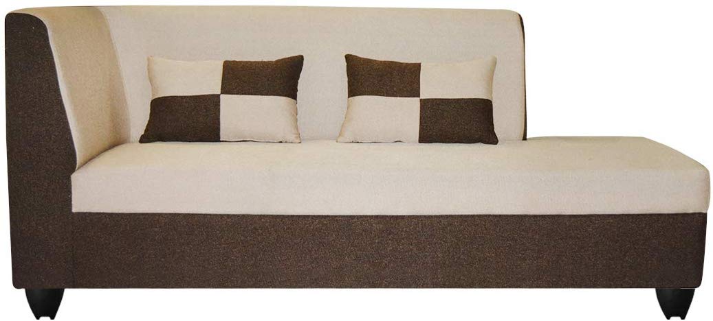L Shape Sofa Set: -Lisa Fabric Sofa Set (Cream & Brown)