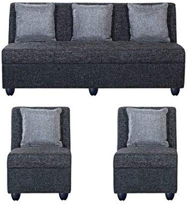 5 Seater Sofa Set: - Delta Fabric Sofa Set (Dark Grey)